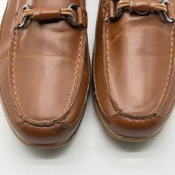 Van Heusen Size 8.5 M Drive Brown Memory Foam Bronze Accent Slip On Dress Shoe - Picture 7 of 12